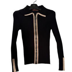 Belldini Black Front Zipper Sweater